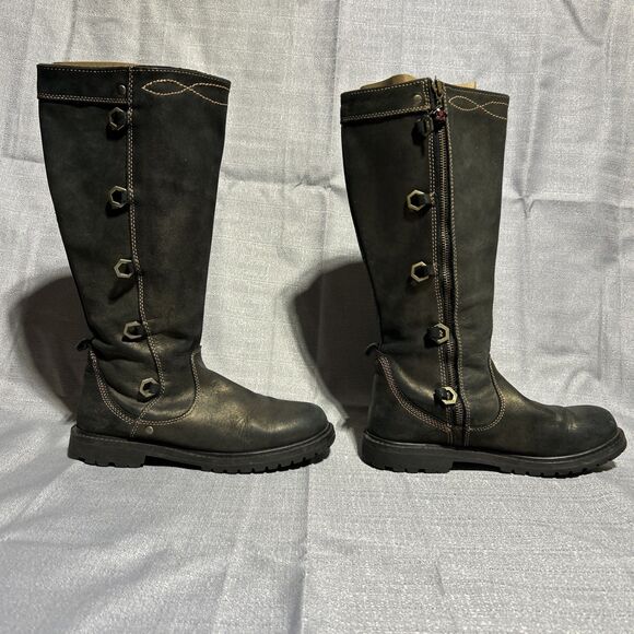 Women’s Timberland Boots Size US size 8 Knee High Ring Details Leather Gold - Picture 3 of 16